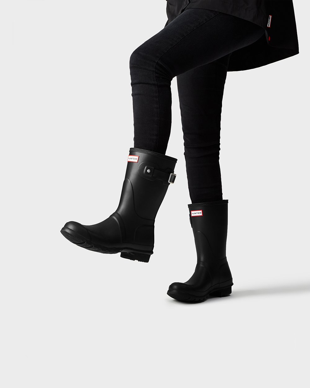 Womens Hunter Original - Short Rain Boots Black - 7134-QYRZT